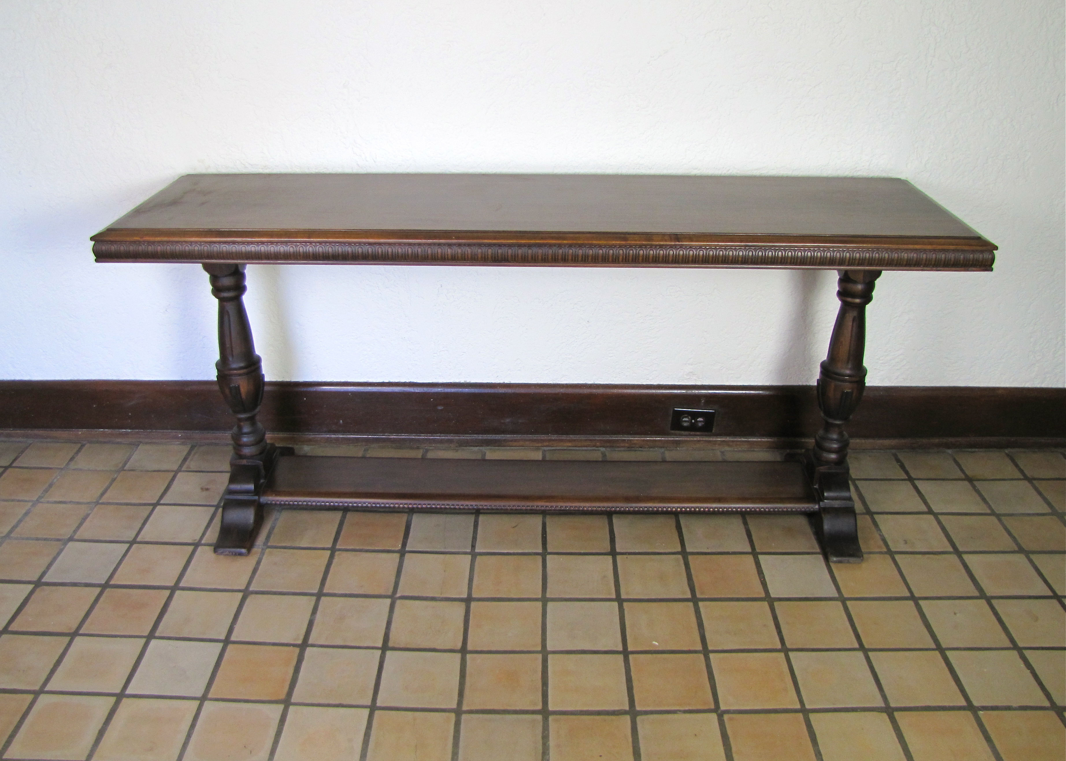Early 1900’s Carved Walnut Library Table