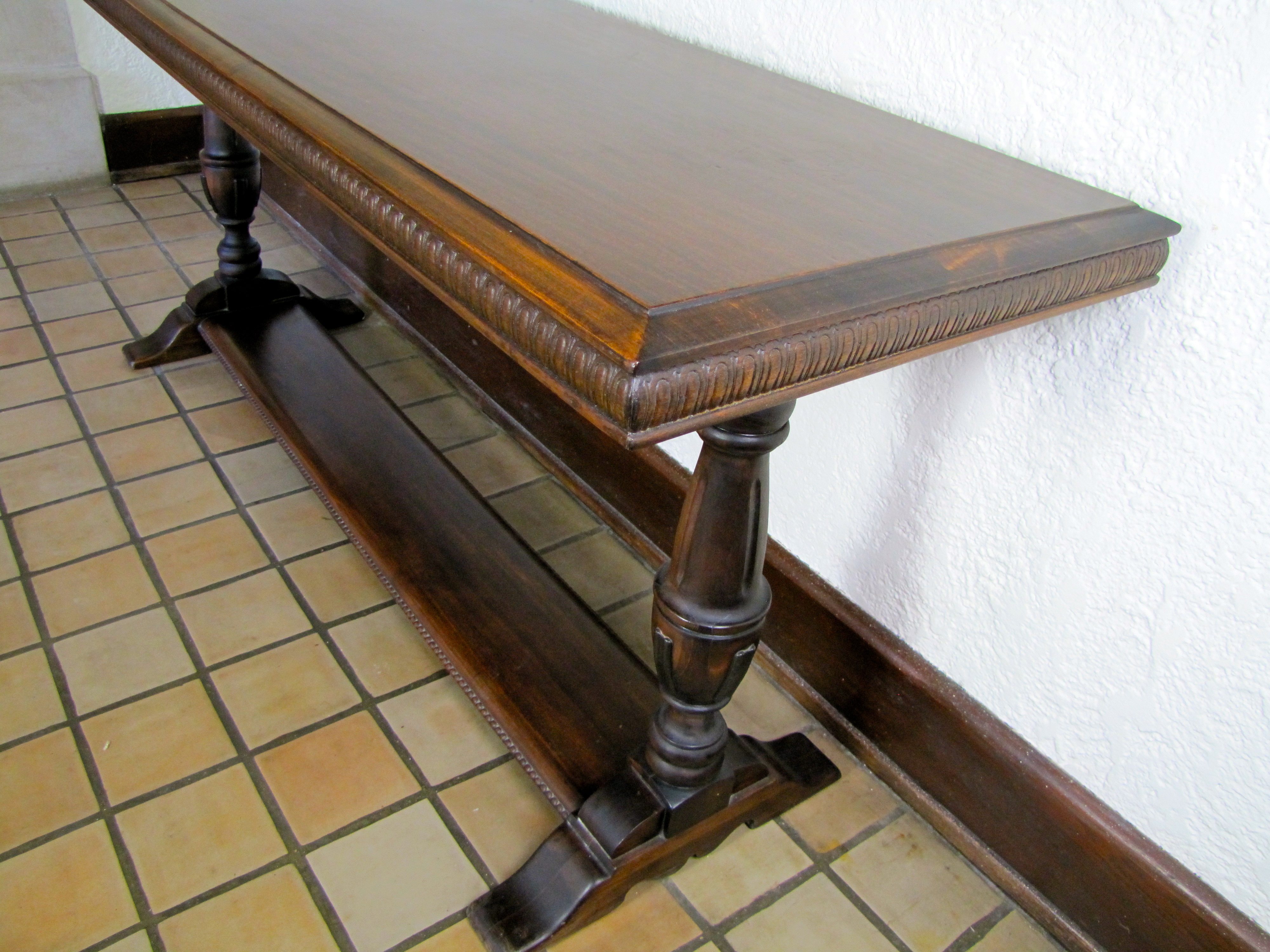 Early 1900’s Carved Walnut Library Table