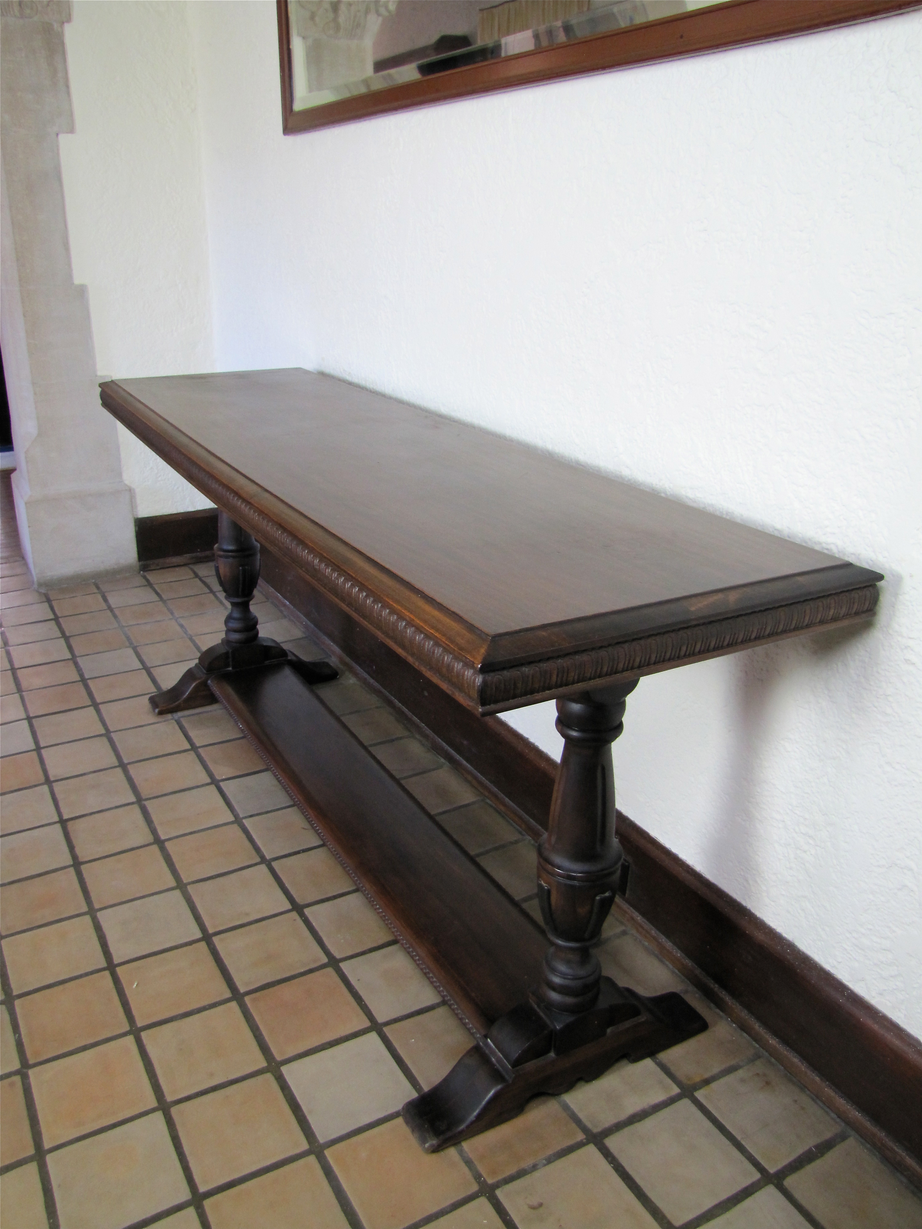 Early 1900’s Carved Walnut Library Table