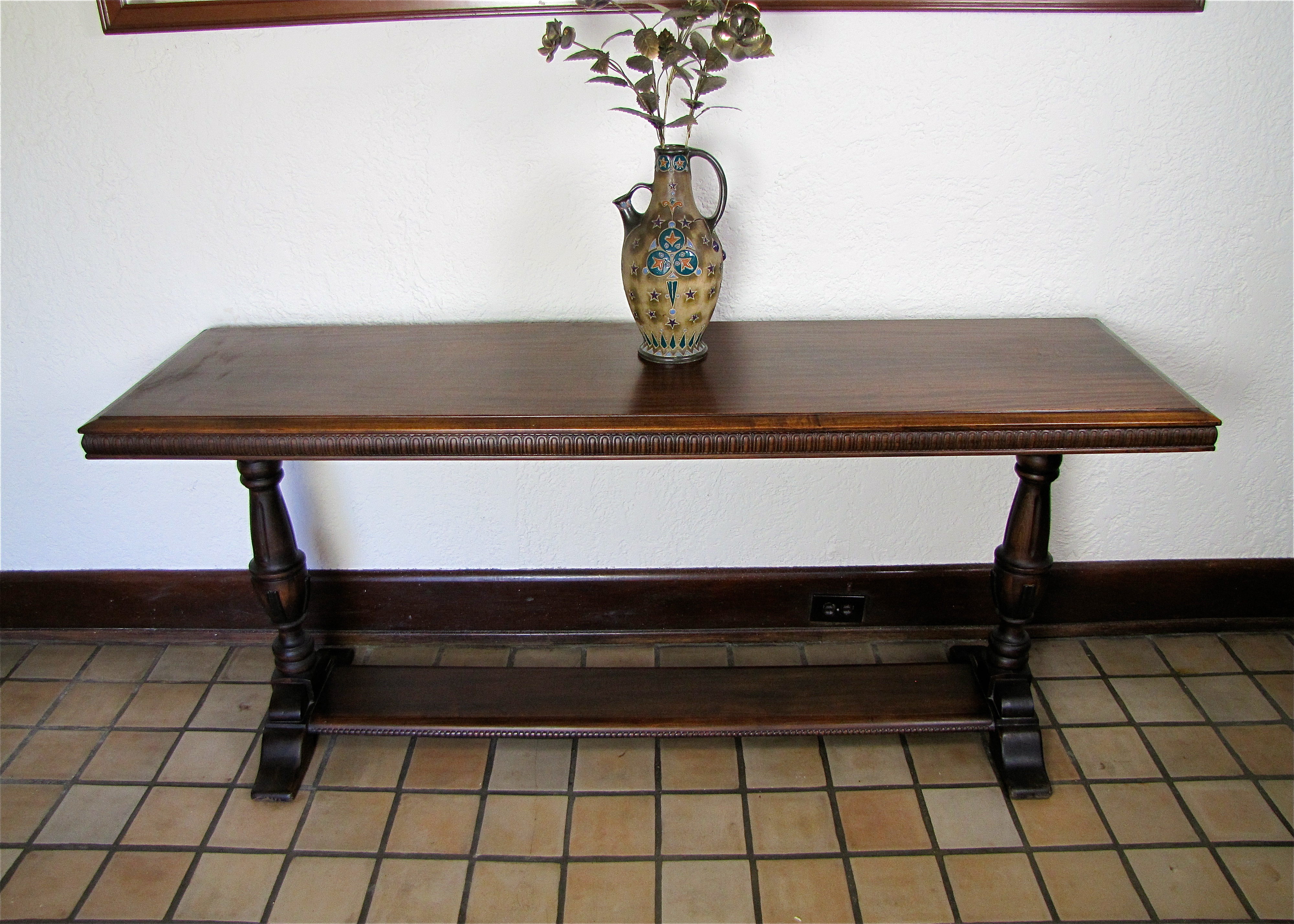 Early 1900’s Carved Walnut Library Table
