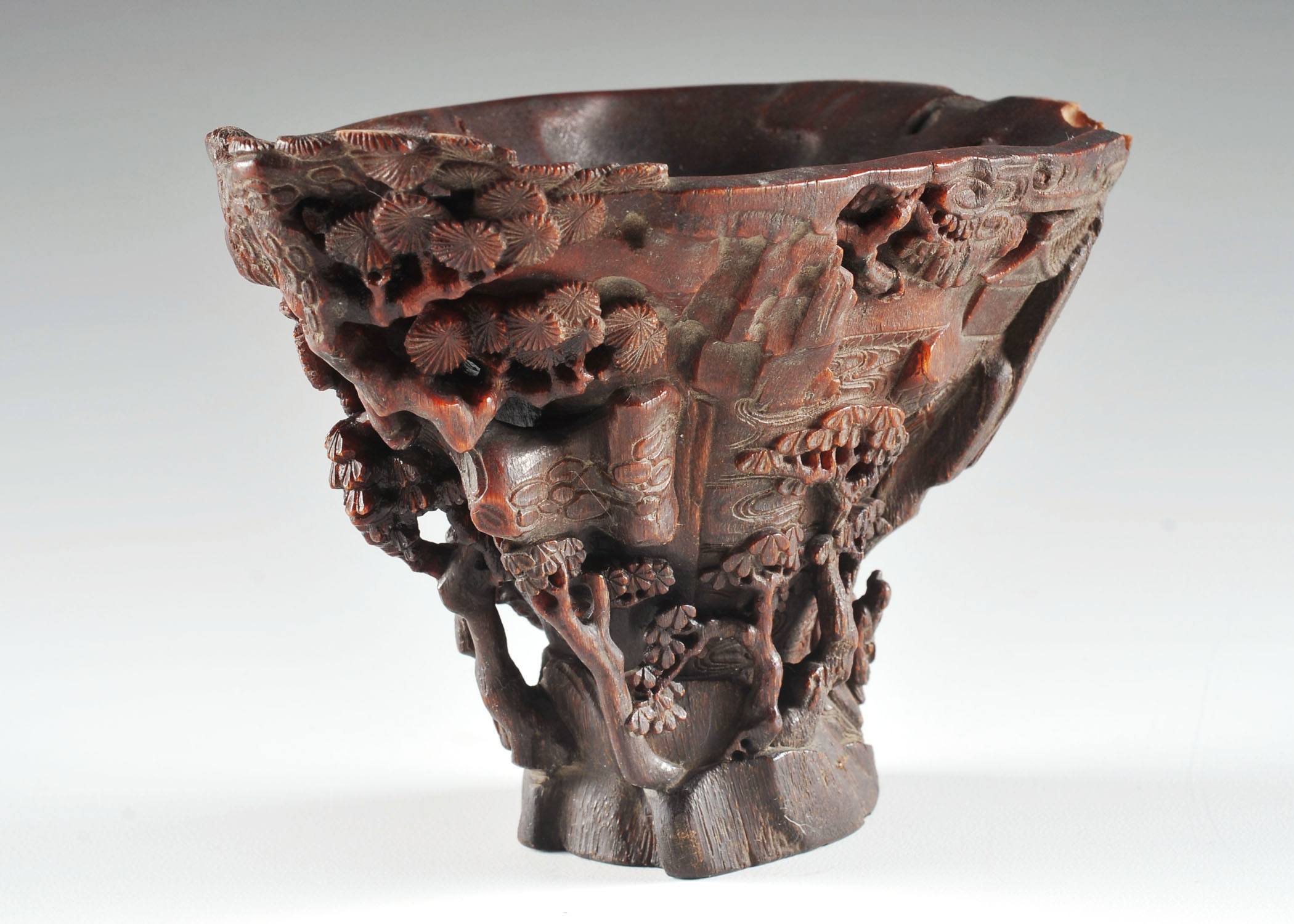 Fine 17th Century Chinese Rhinoceros Horn Libation Cup