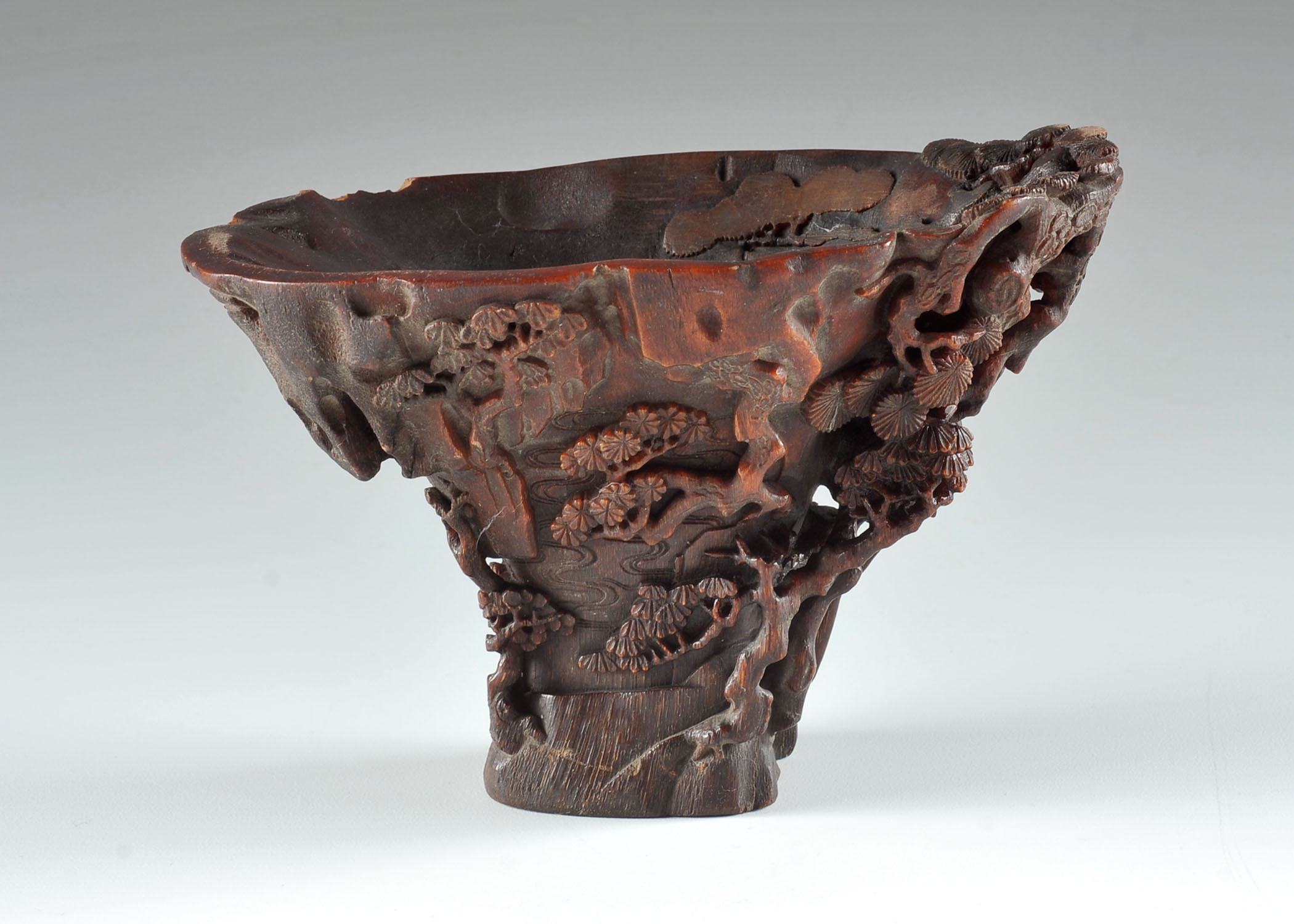 Fine 17th Century Chinese Rhinoceros Horn Libation Cup