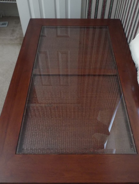 Glass Top Shadow Box Coffee Table 