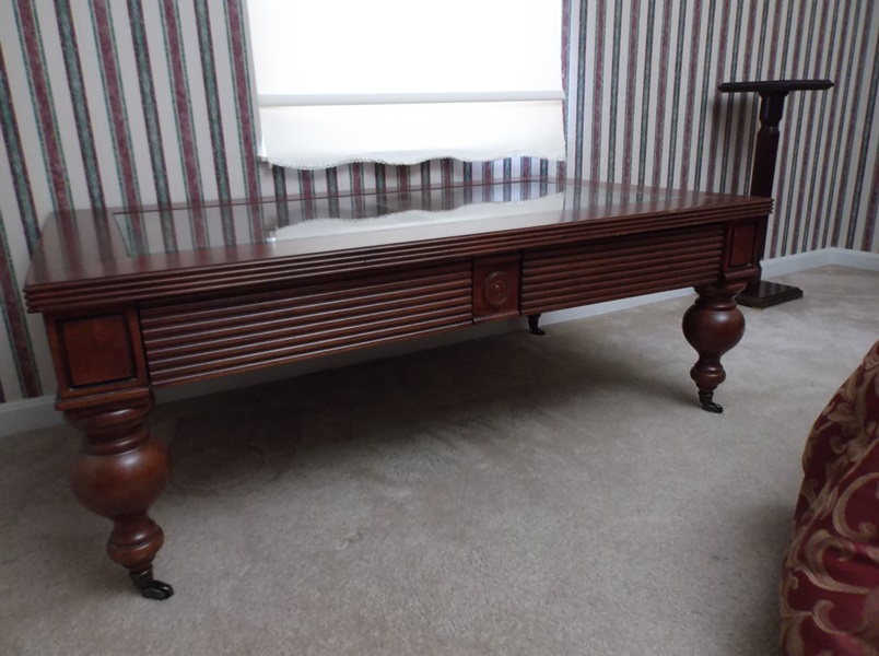 Glass Top Shadow Box Coffee Table 