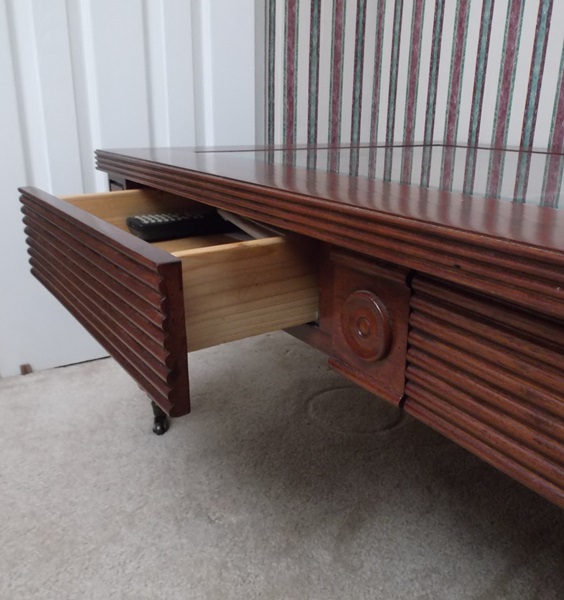 Glass Top Shadow Box Coffee Table 