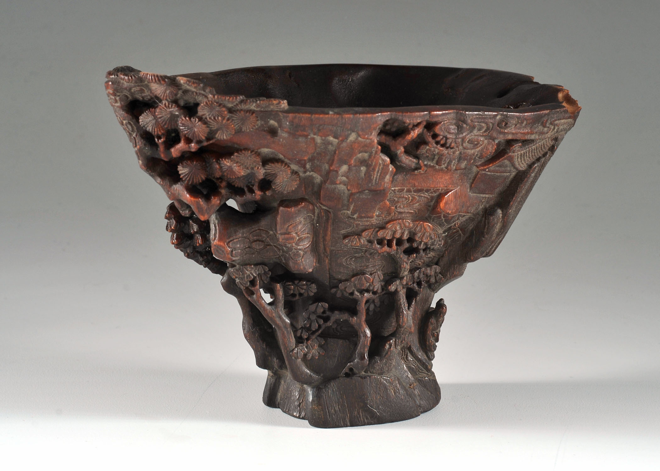 Fine 17th Century Chinese Rhinoceros Horn Libation Cup