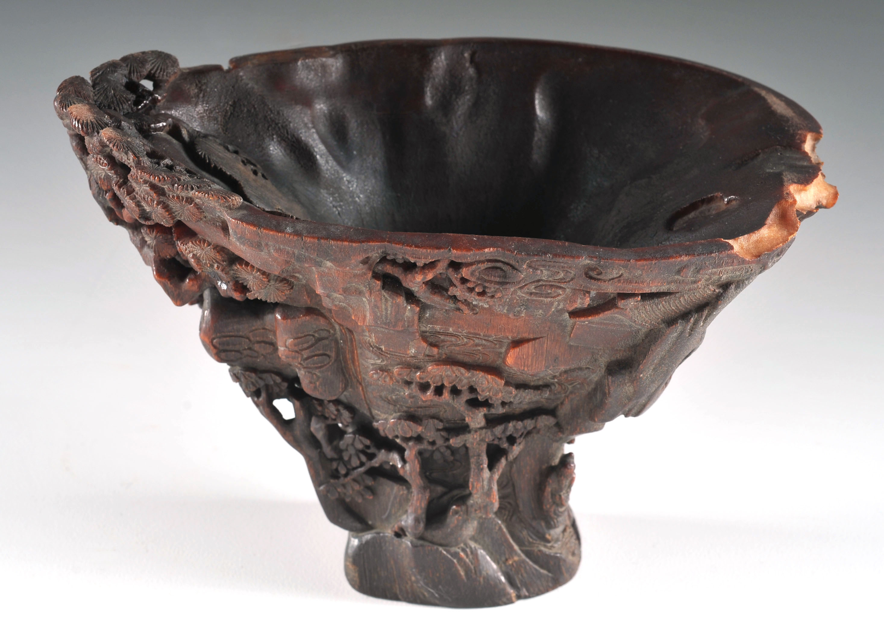 Fine 17th Century Chinese Rhinoceros Horn Libation Cup