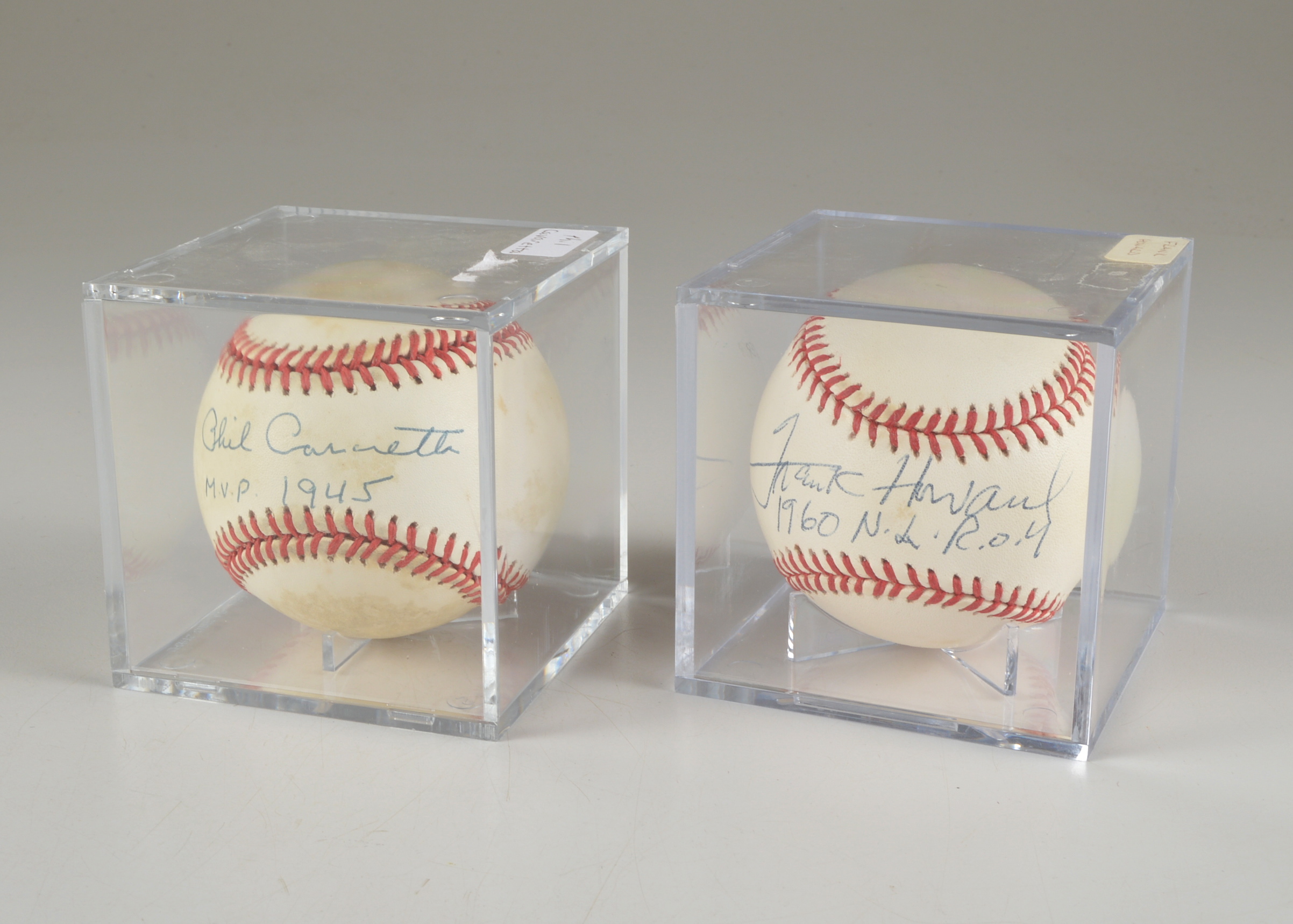 Frank Howard & Phil Cavaretta Autographed Rawlings Official Baseballs