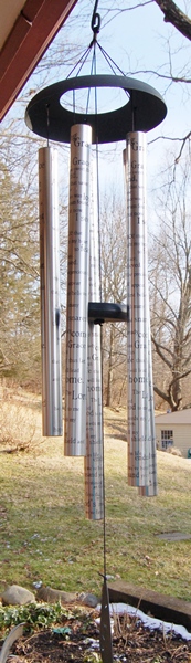Carson Wind Chime with 'Amazing Grace' Words Inscribed on Them