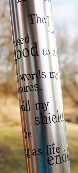 Carson Wind Chime with 'Amazing Grace' Words Inscribed on Them