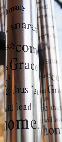 Carson Wind Chime with 'Amazing Grace' Words Inscribed on Them