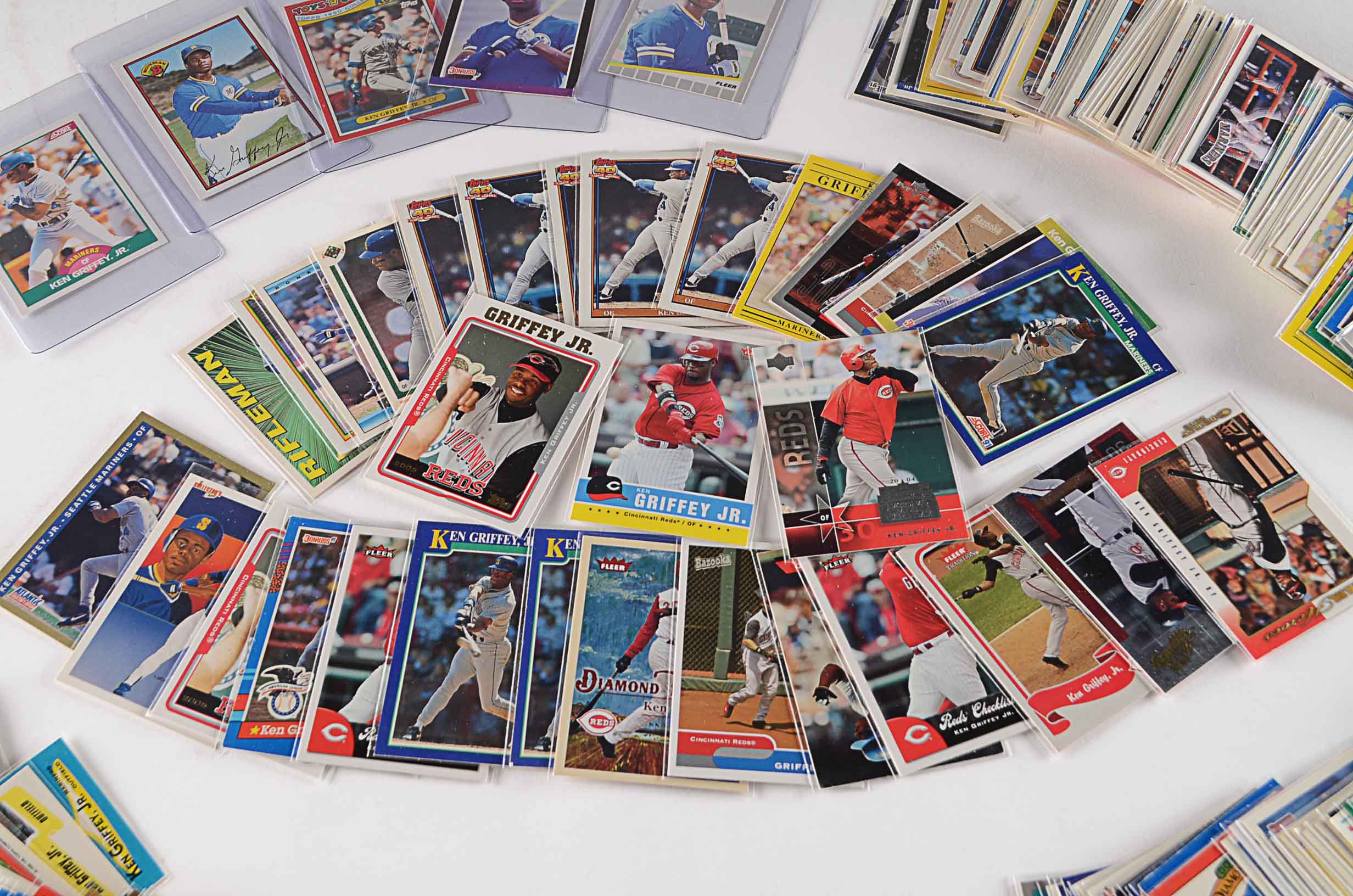 Approximately 140 Ken Griffey Jr. Baseball  Cards with 5 Rookies