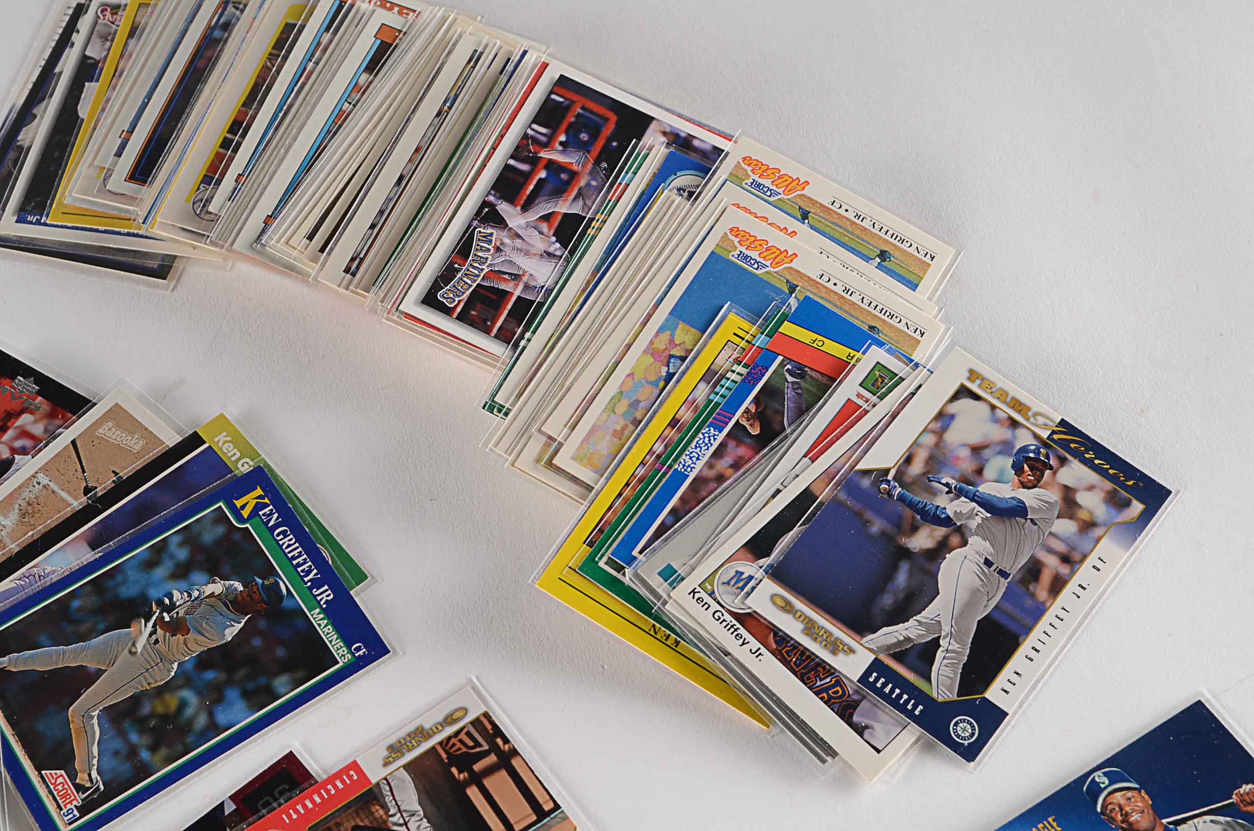 Approximately 140 Ken Griffey Jr. Baseball  Cards with 5 Rookies