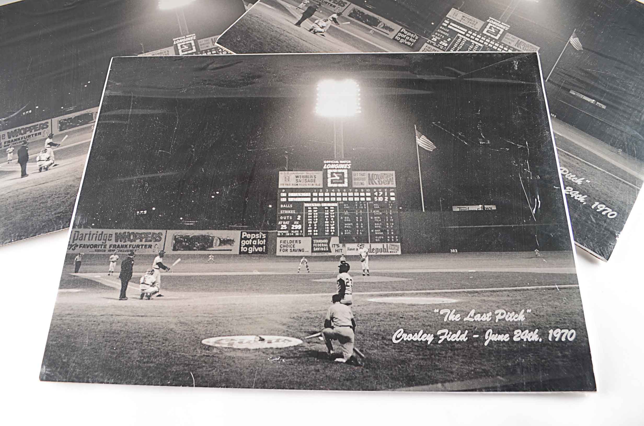 (3) Reds 1970 "LAST PITCH" Crosley Field Large Shrink Wrapped Baseball Posters