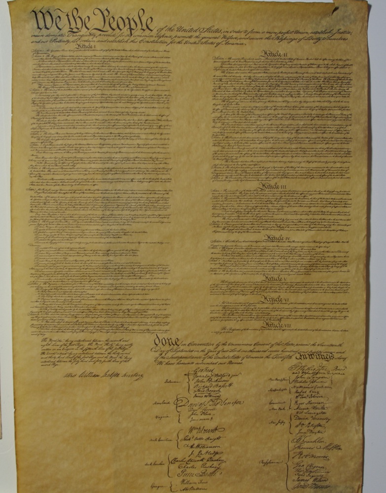 Limited Edition Print of World Map; Toad Poster and Constitution Poster