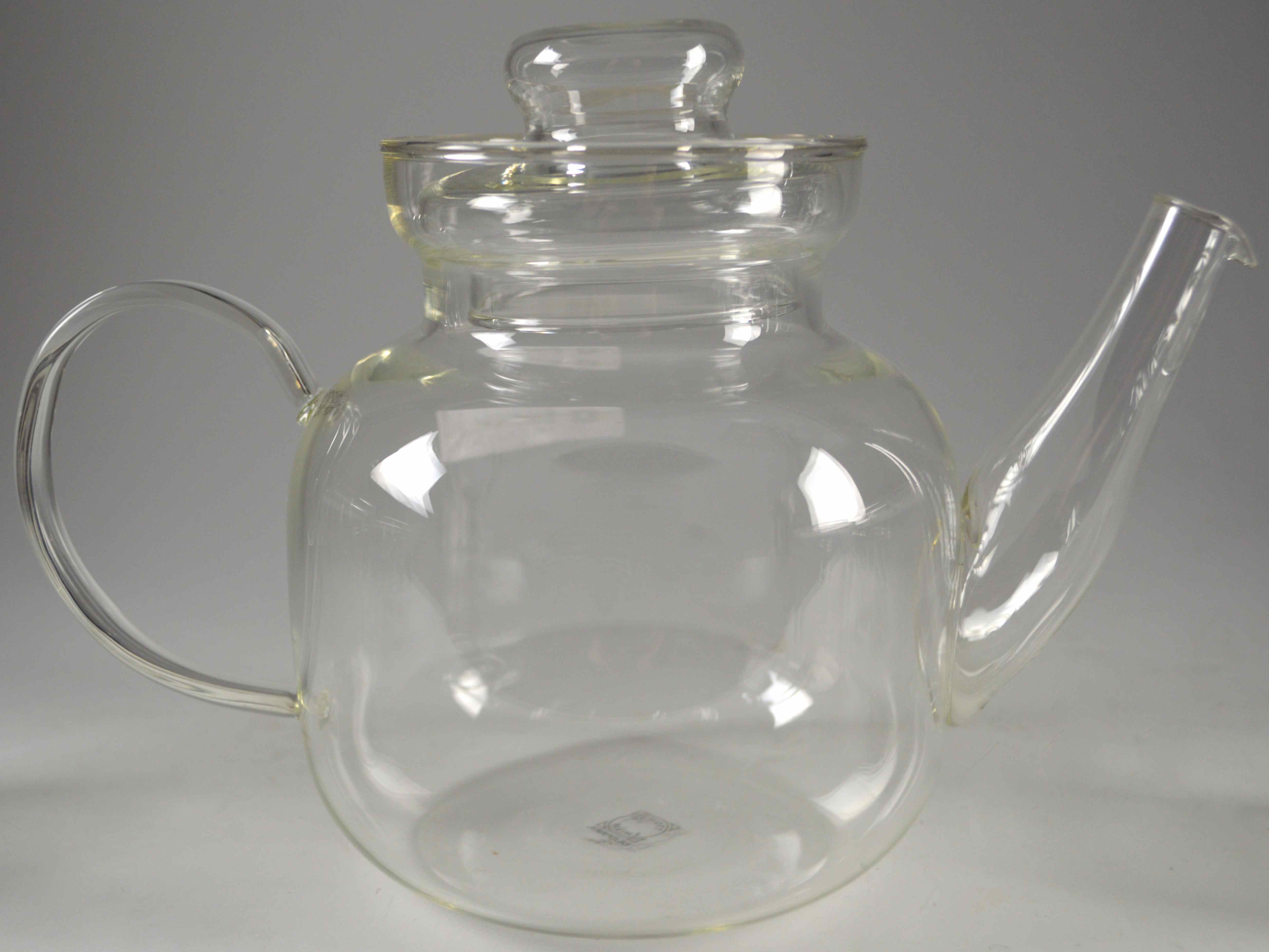 Schott Mainz Jena Glass Tea Pot with Five Cups and Saucers