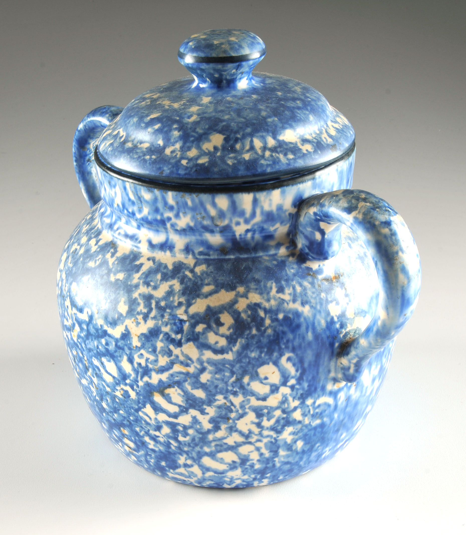 Hand-Painted Stangl Sponge Ware Pottery Double-Handled Jar