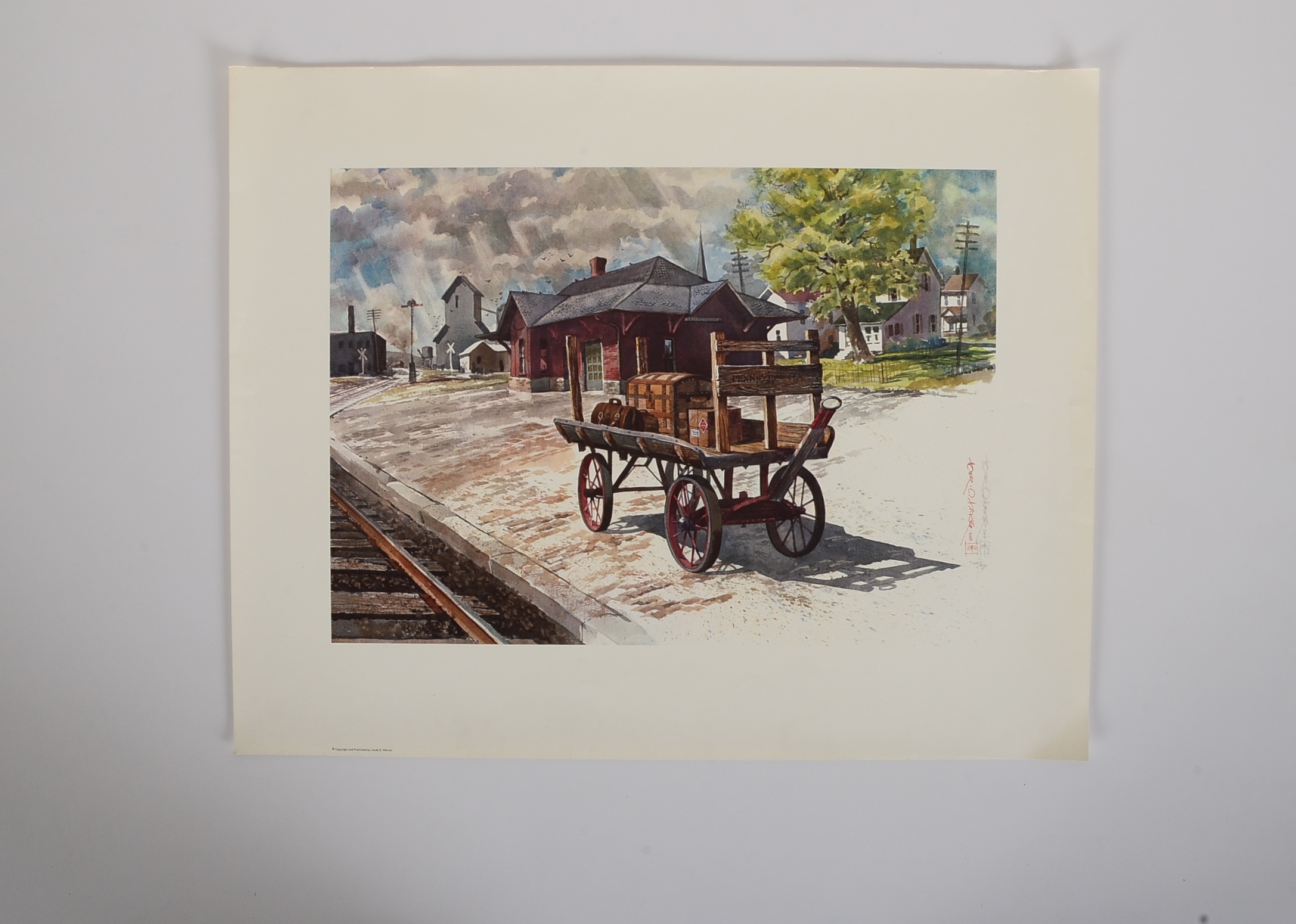 Signed Homer O'Hacker Photo Offset Lithography Prints Depict 1950s Americana