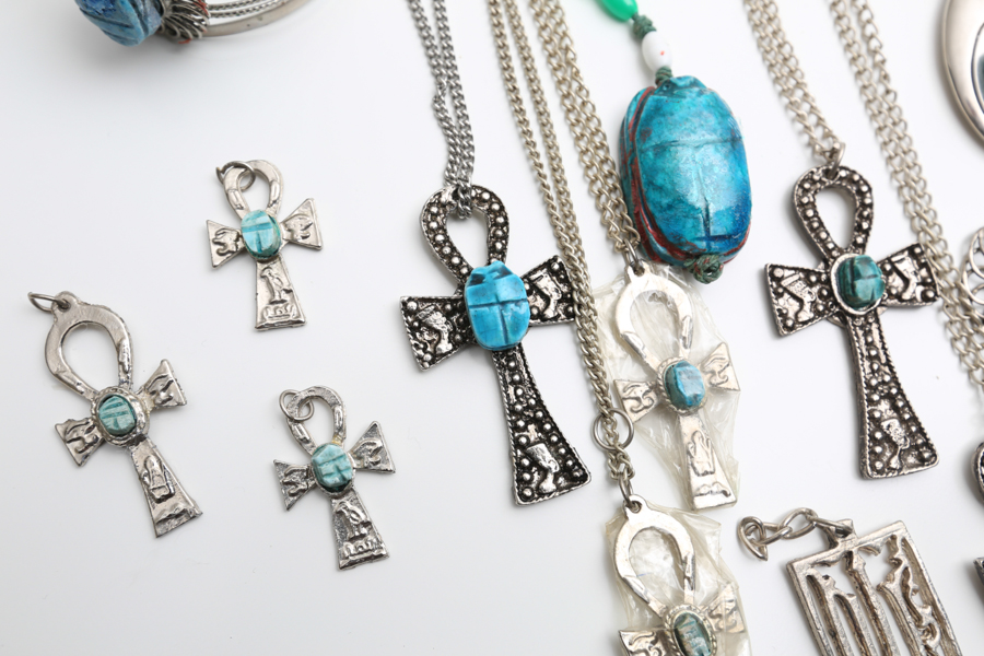 Egyptian Silvertone Jewelry