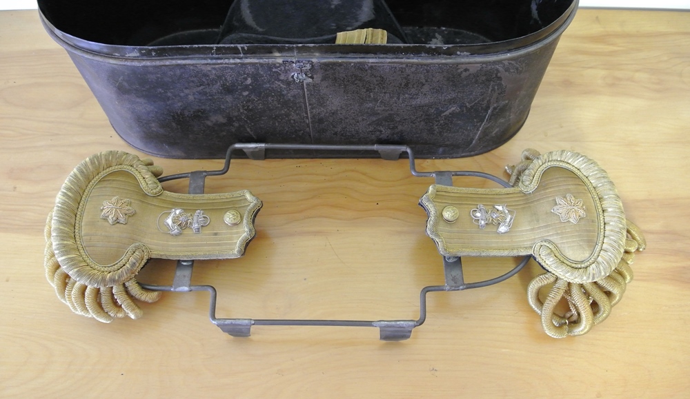 US Navy Officer's Bicorn Hat and Epauletts 1898