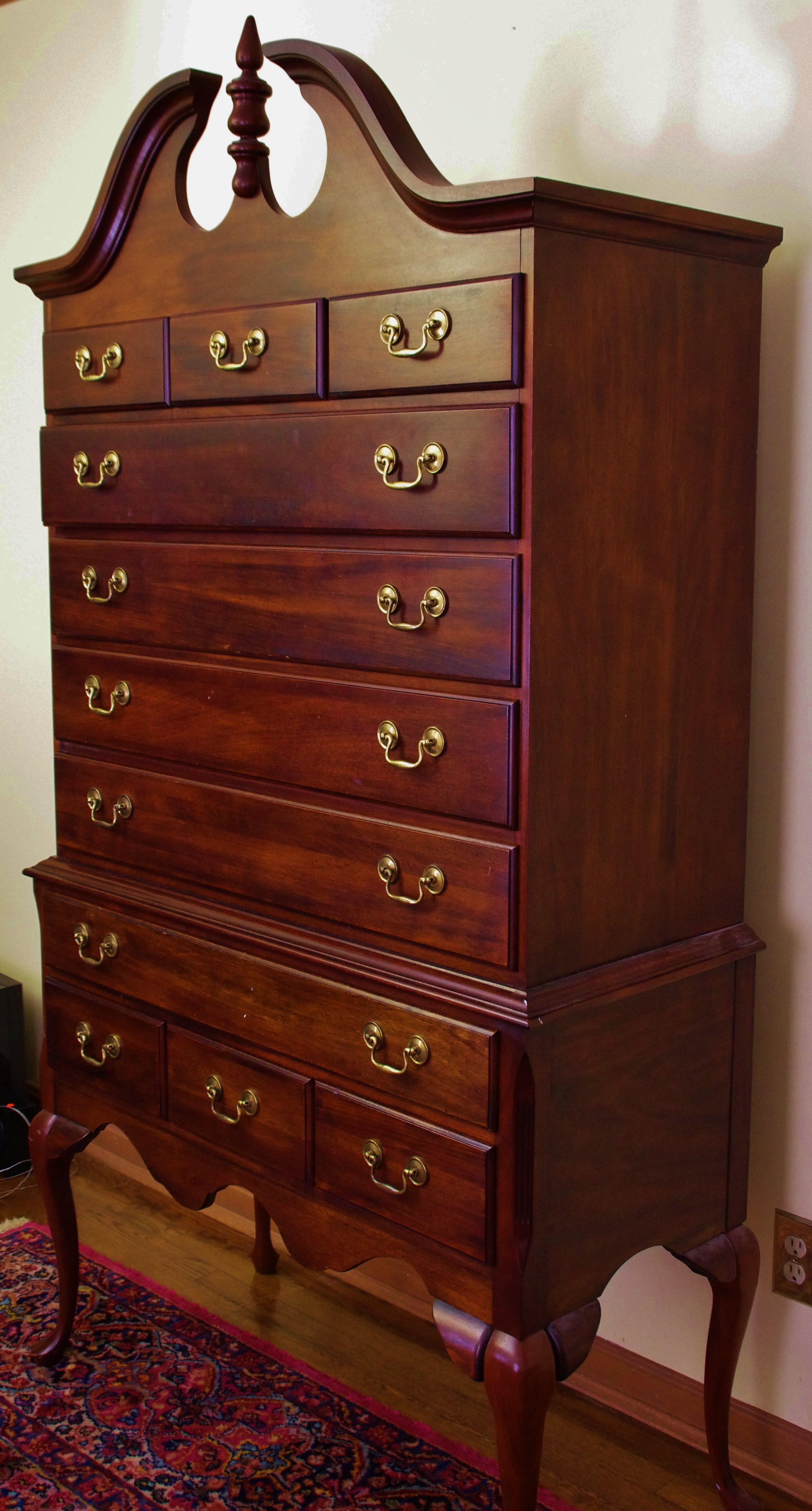 Cresent Fine Furniture #719 Mahogany Highboy Chest of Drawers
