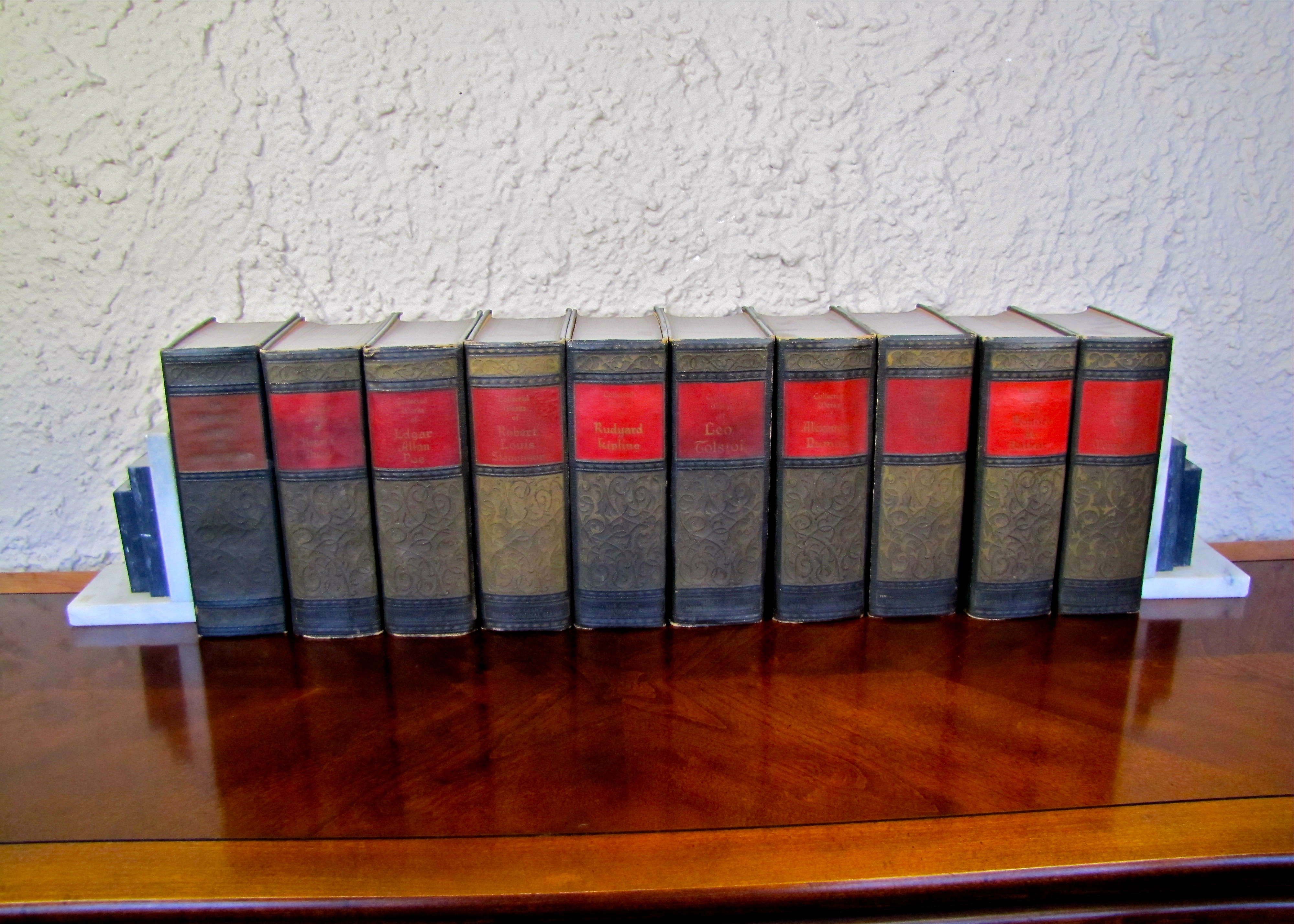 1920’s Giant International Series 10 Volumes of  Famous Author’s Complete Works