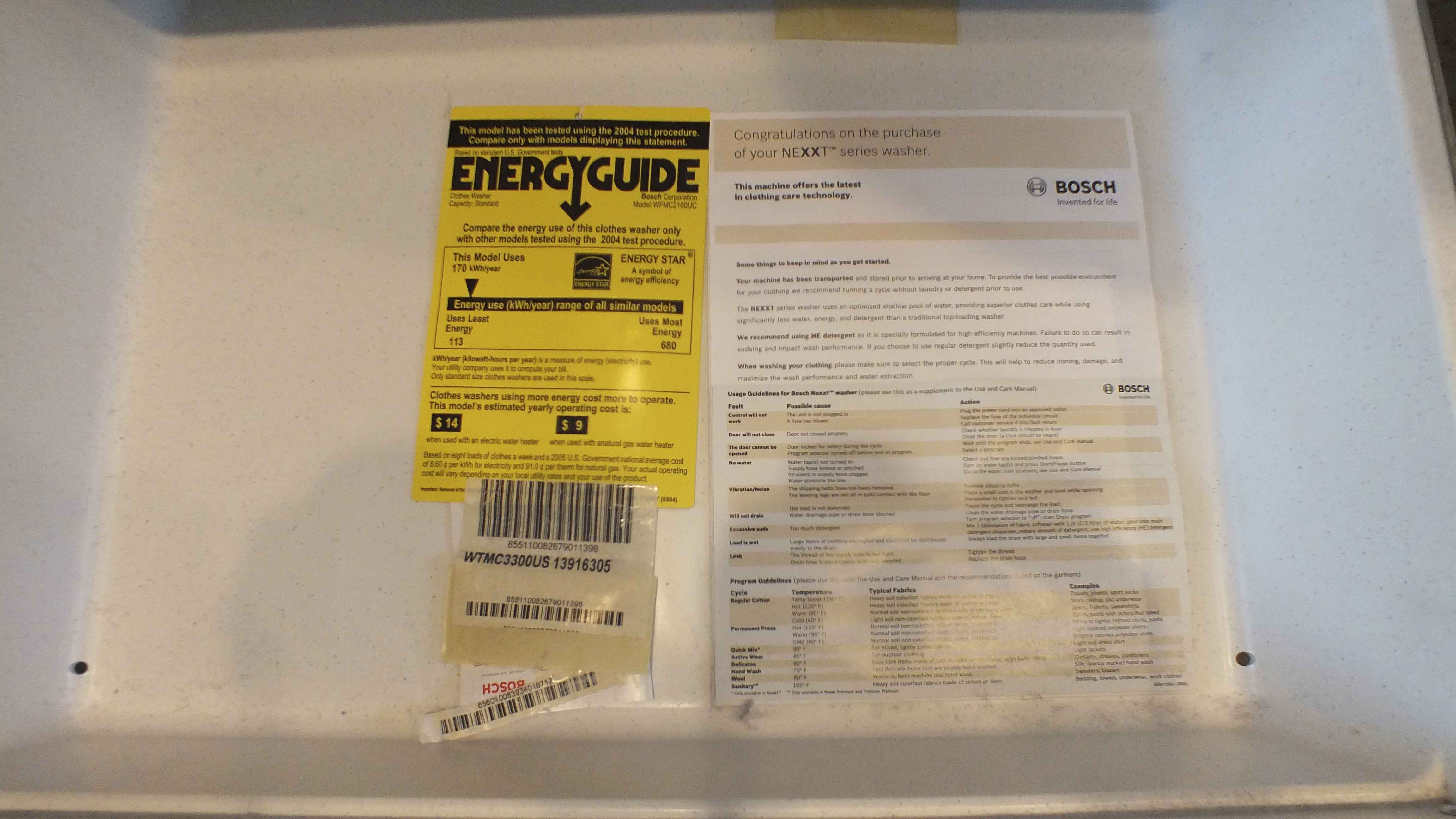 Bosch Washer and Dryer