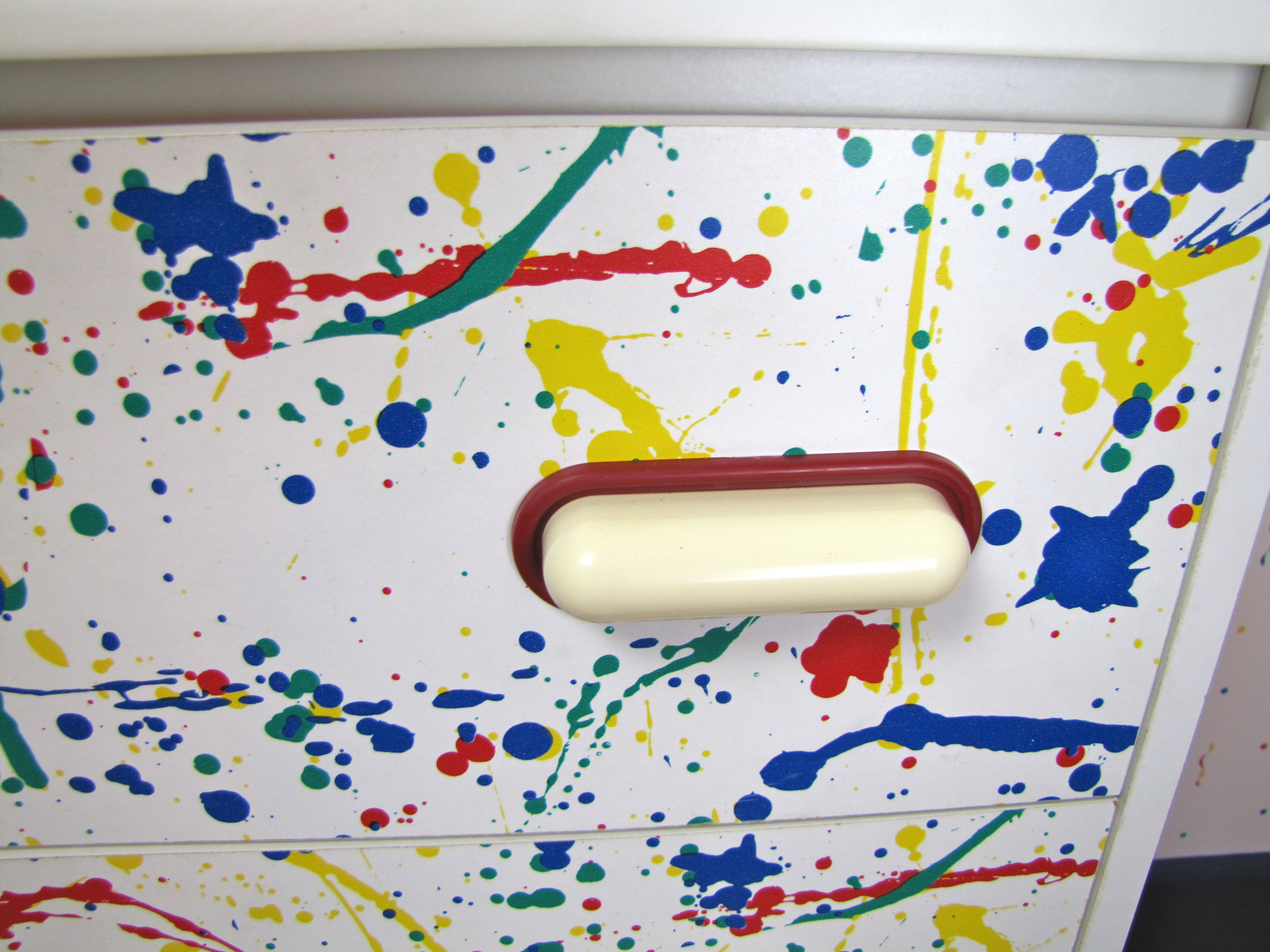 Laminate Paint Splatter Dresser