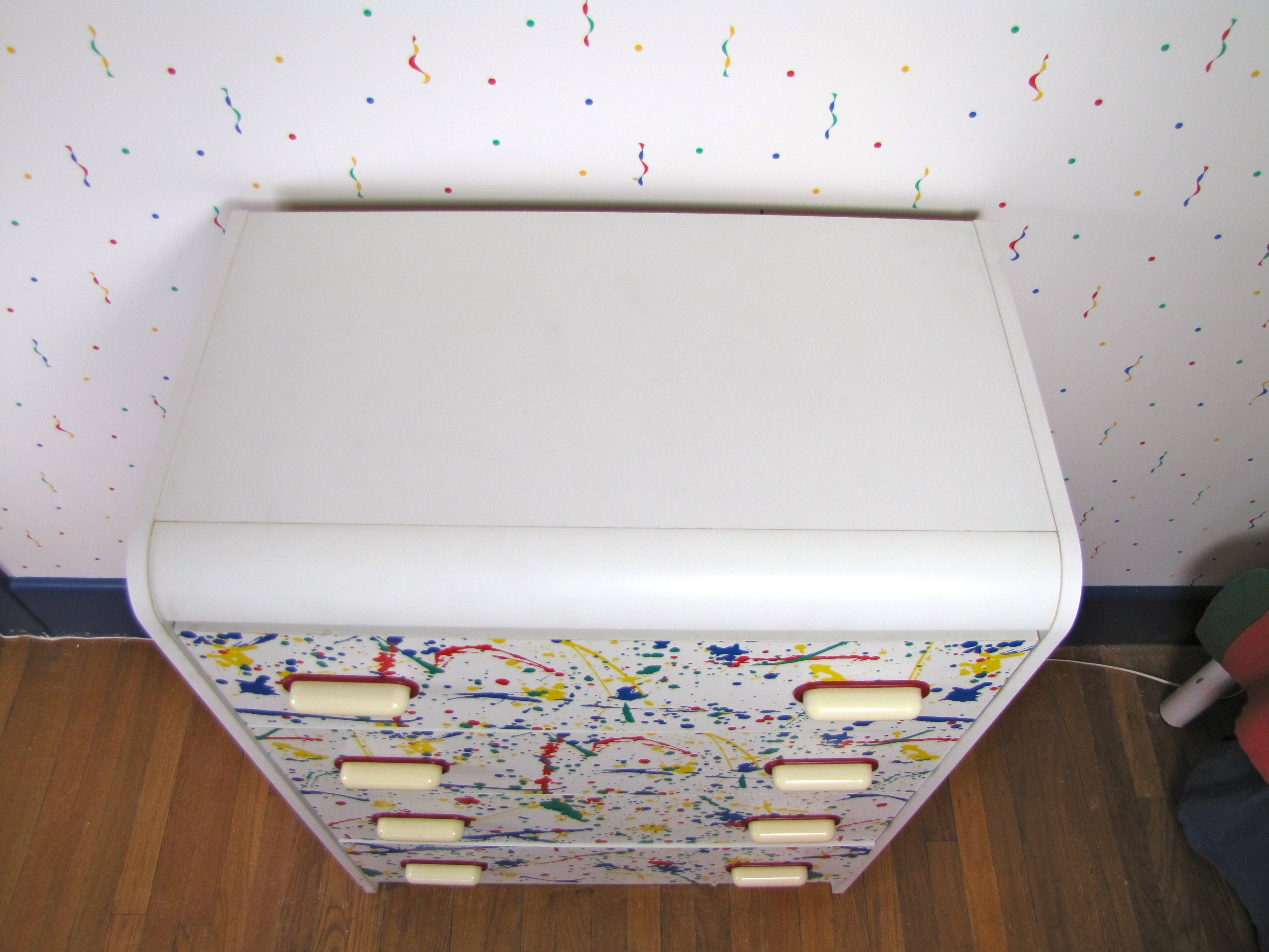 Laminate Paint Splatter Dresser