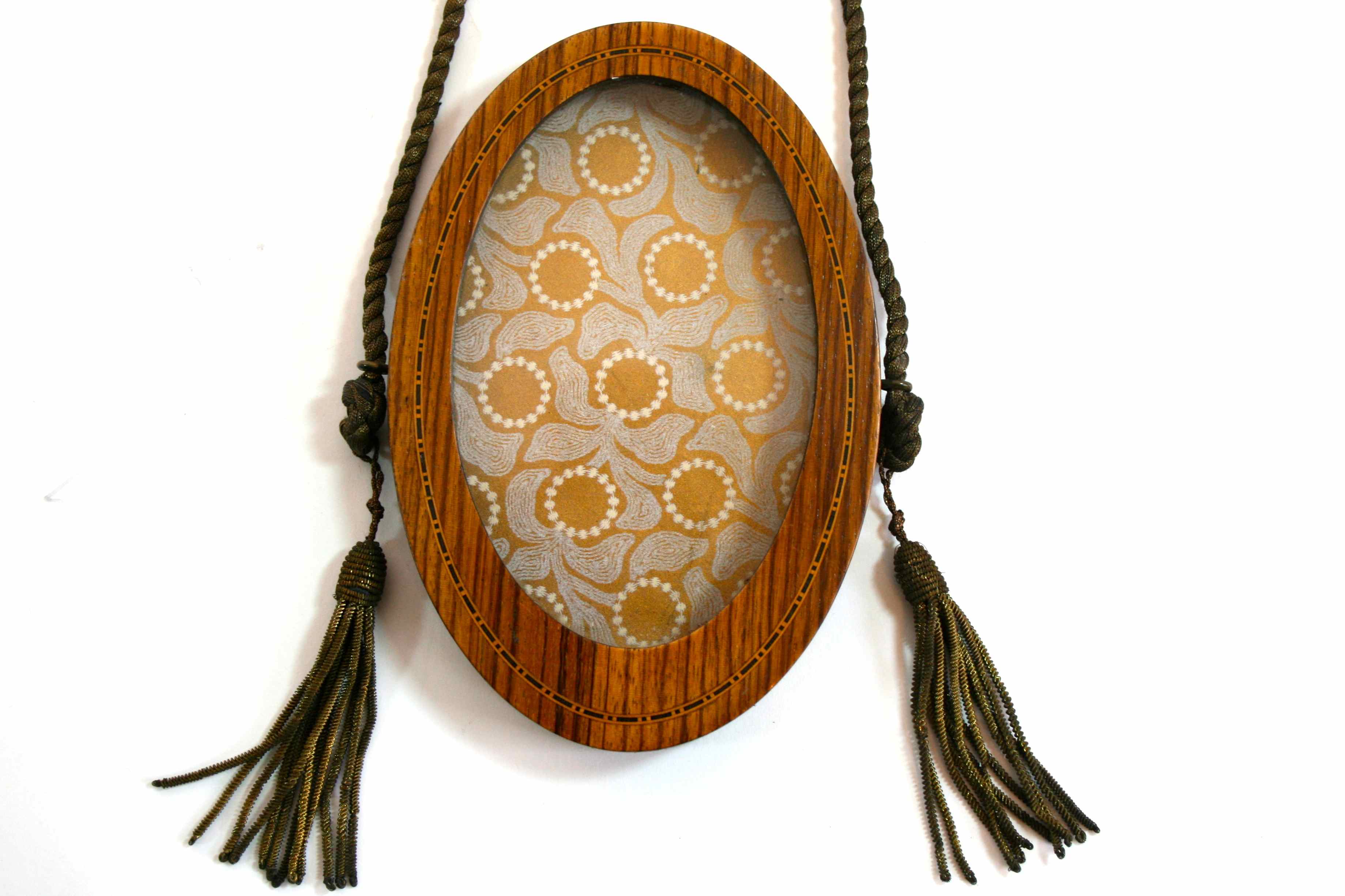 Antique Hanging Oval Shadow Box