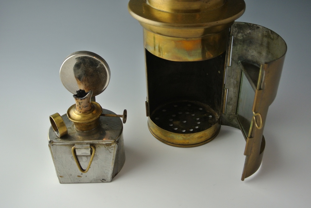 Late 1800s Binnacle Oil Lamp for Viewing Ship's Compass
