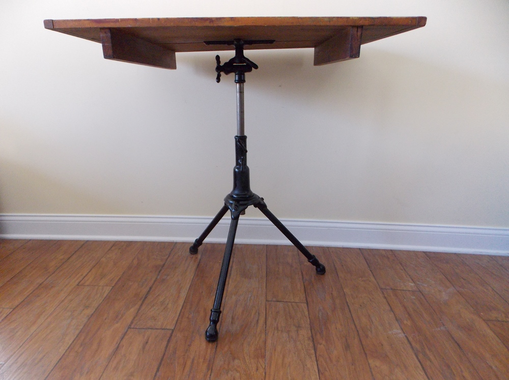 Antique Industrial Drafting Table made by A. Hoffman Company (Rochester, NY)