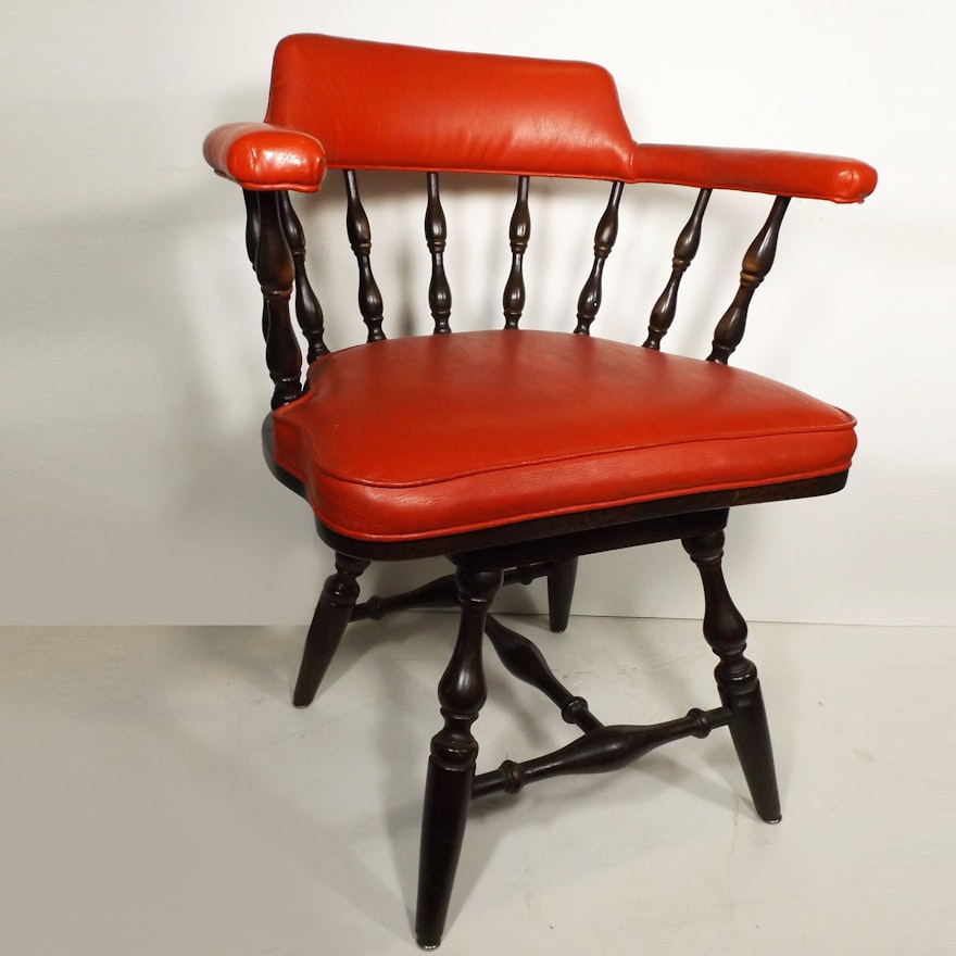 Red Vinyl Captain's Chair