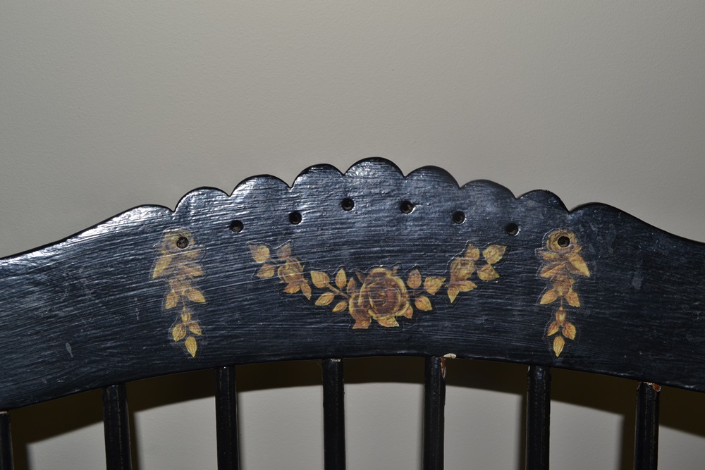 Vintage Tall-Back Painted Rocking Chair