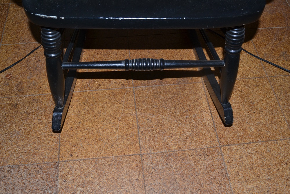 Vintage Tall-Back Painted Rocking Chair