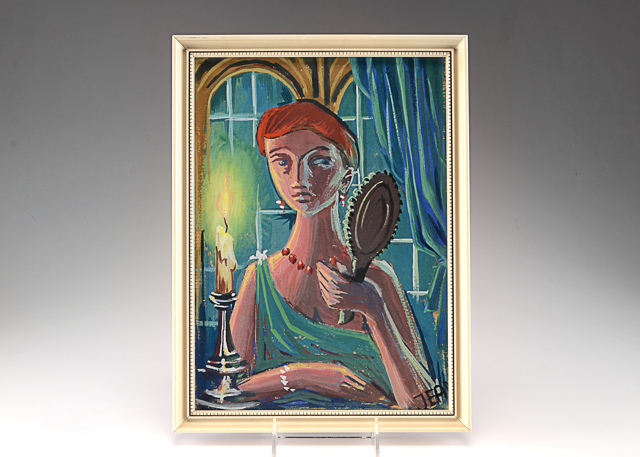 Original "JEPA" Gouache On Board Painting