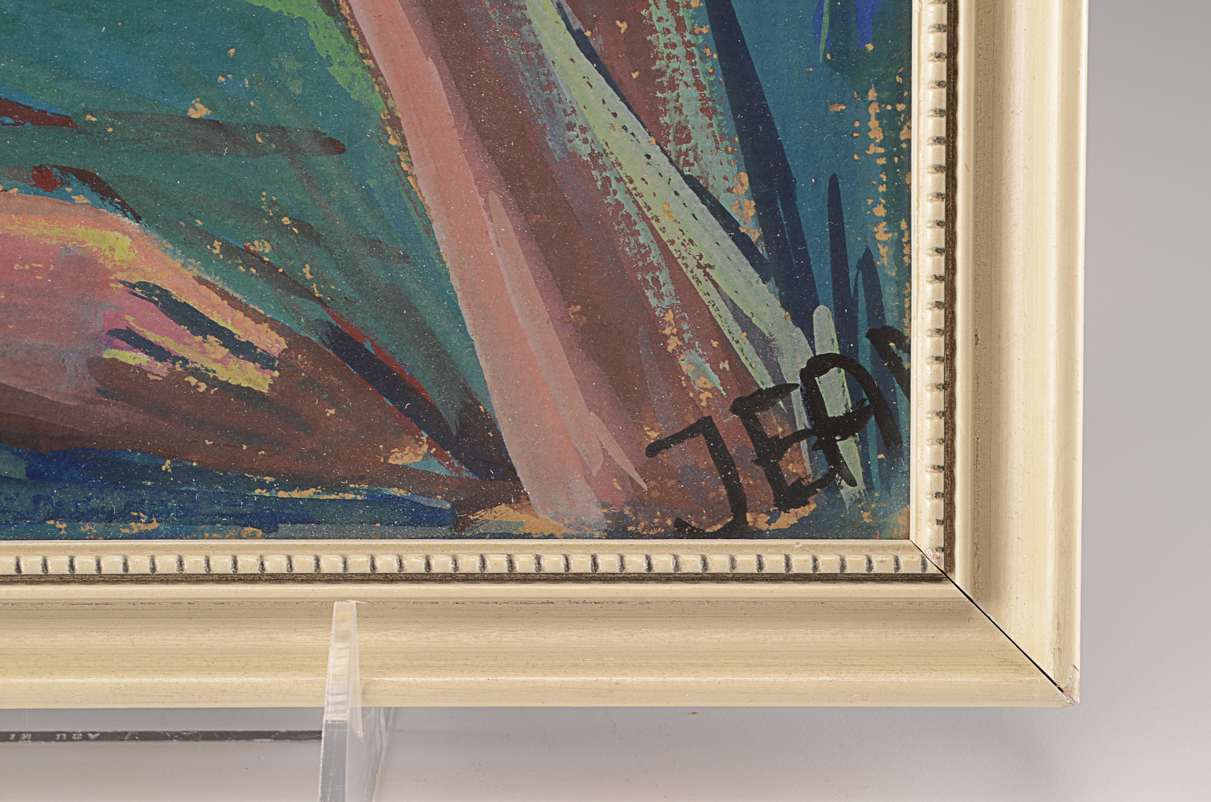 Original "JEPA" Gouache On Board Painting