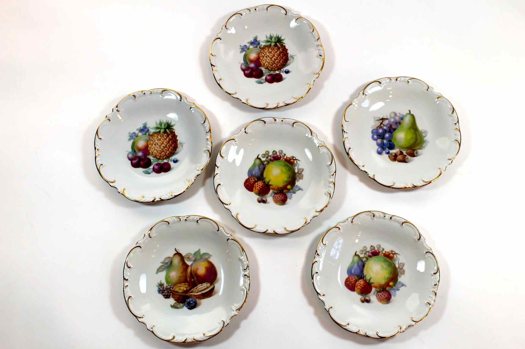 Set of Schumann Arzberg, Germany Porcelain Fruit Plates