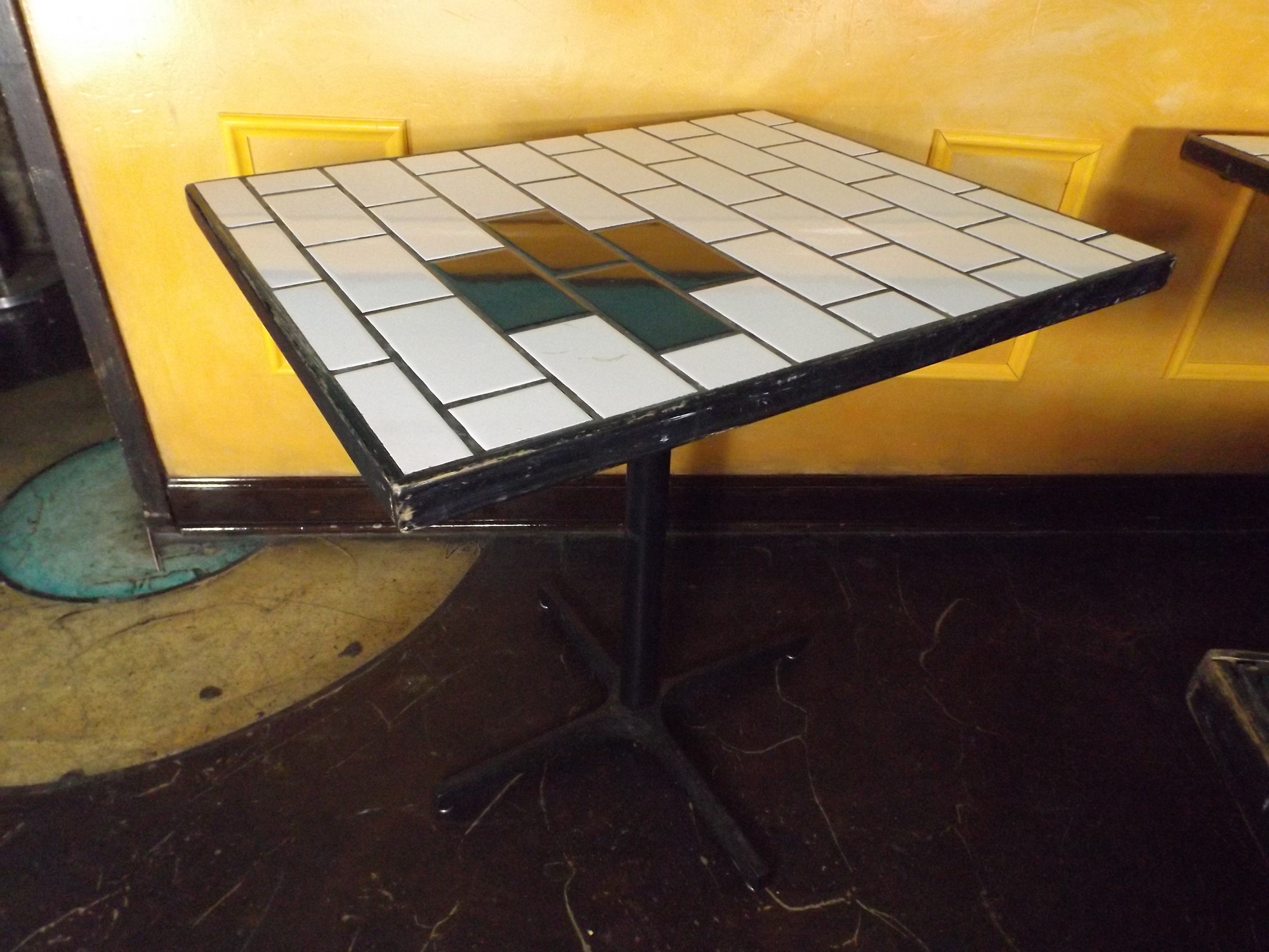 Black and White Tile Top Table