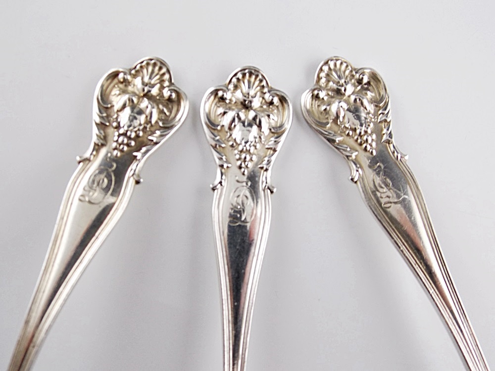 Antique Sterling Silver Teaspoons (6) by Durgin, Pattern "New Vintage"