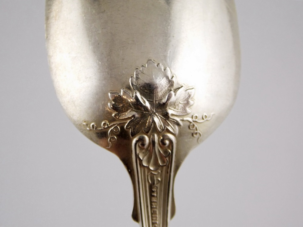 Antique Sterling Silver Teaspoons (6) by Durgin, Pattern "New Vintage"