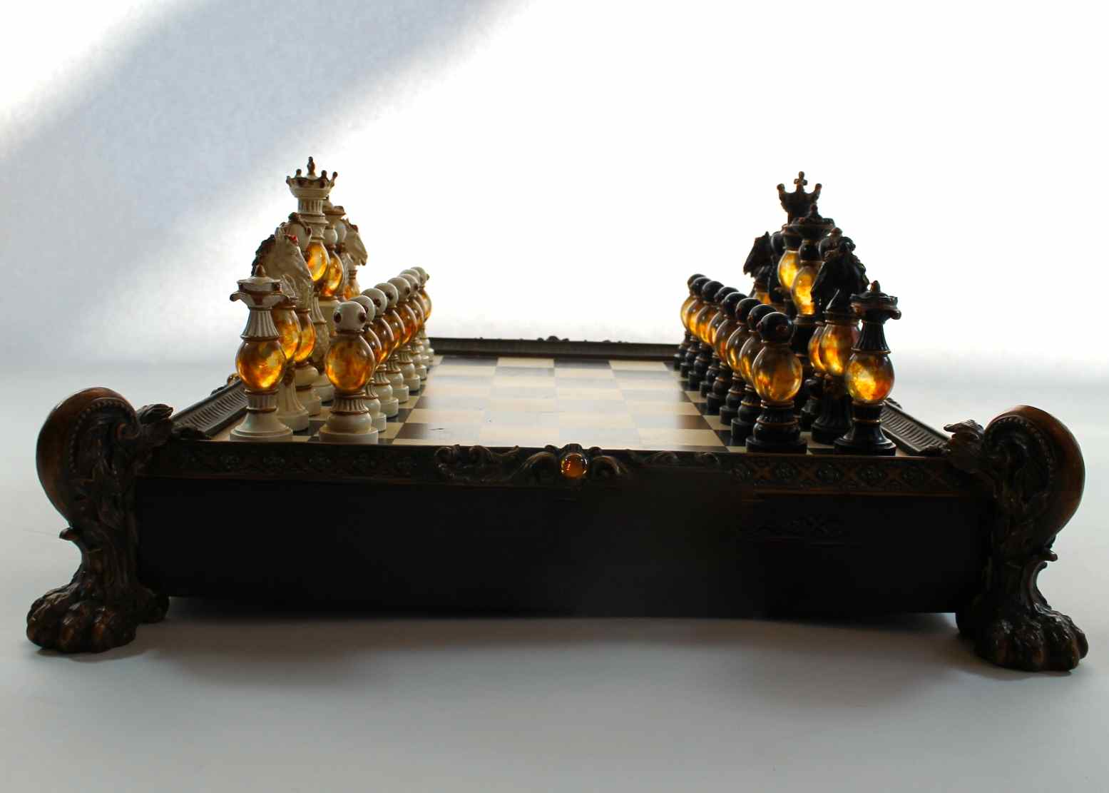 Ornate Wooden Chess Board