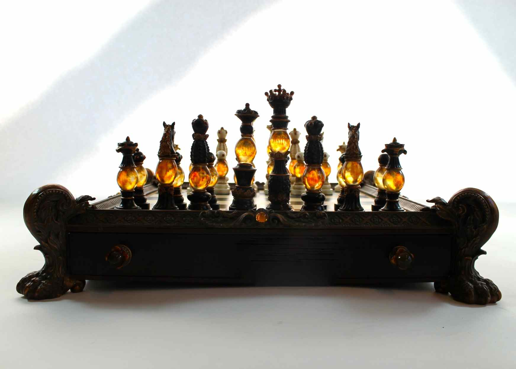Ornate Wooden Chess Board