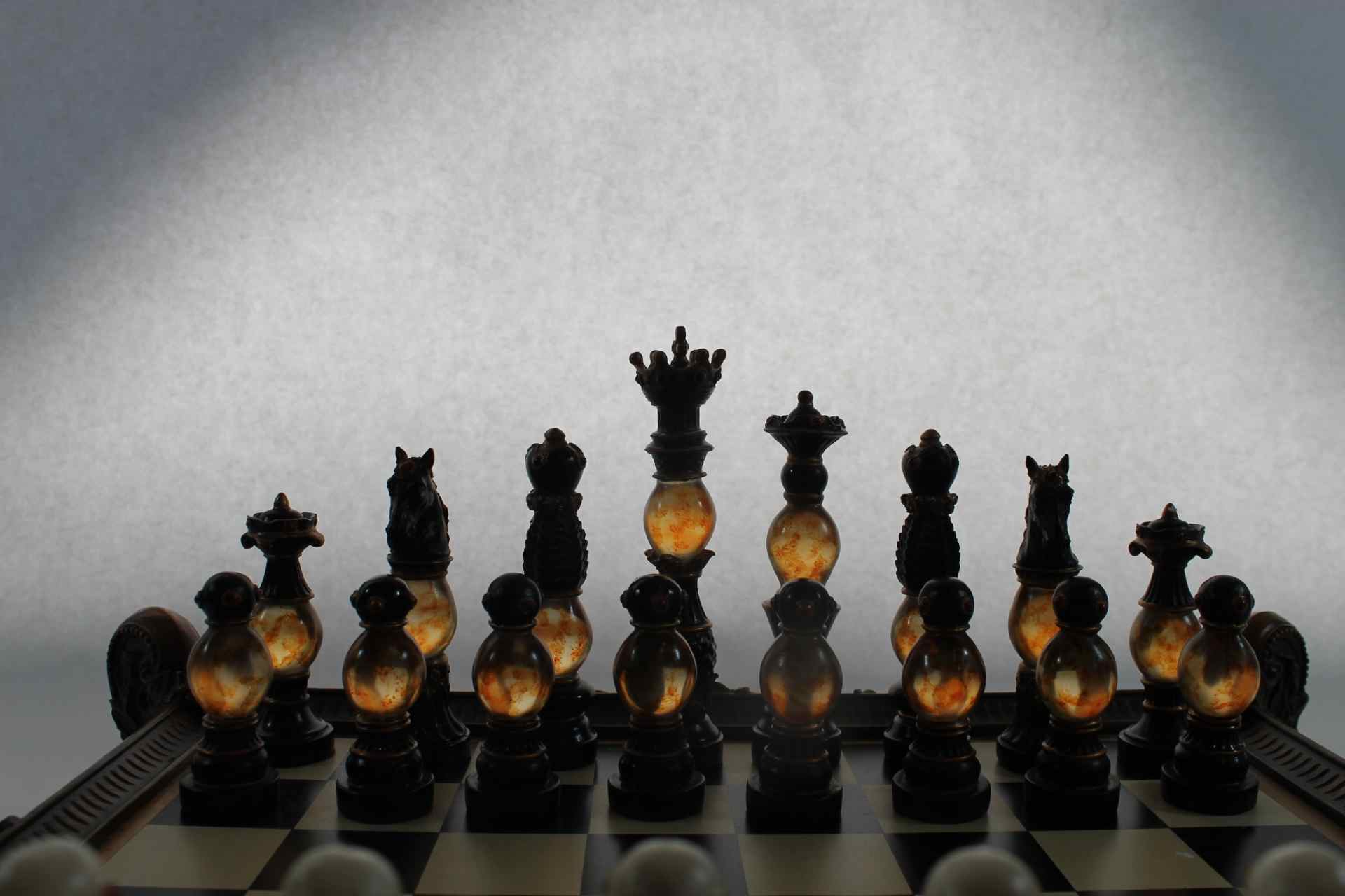 Ornate Wooden Chess Board