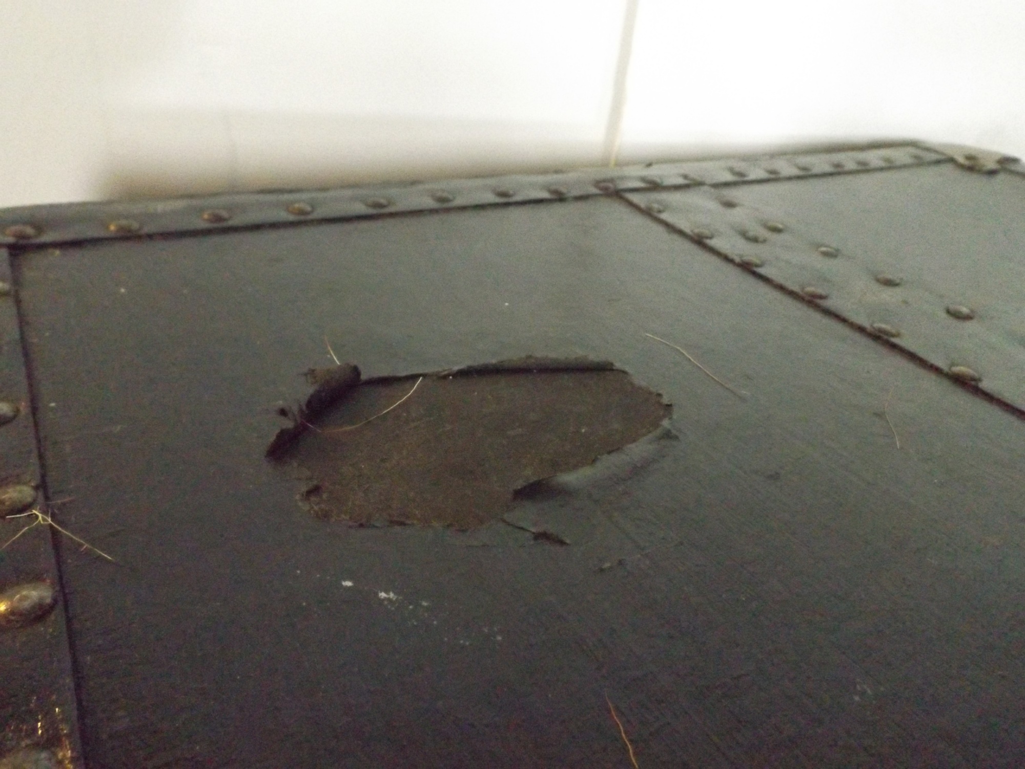 Vintage Black Steamer Trunk