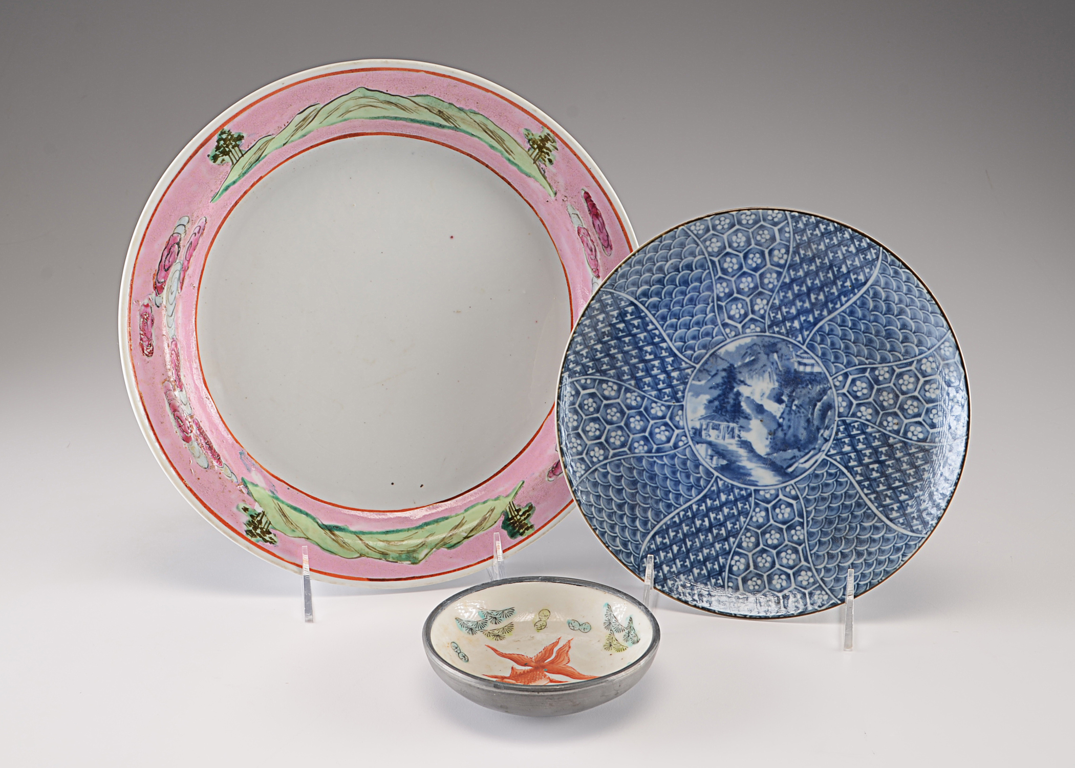 Three Vintage Japanese Pottery Items