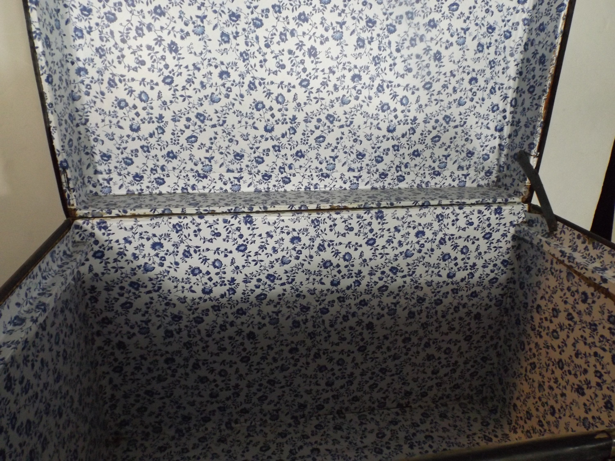 Vintage Black Steamer Trunk