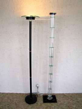 Retro Sharper Image Artist Signed Cosmic Shower & Halogen Floor Lamp Glass Shade