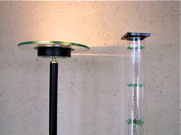 Retro Sharper Image Artist Signed Cosmic Shower & Halogen Floor Lamp Glass Shade