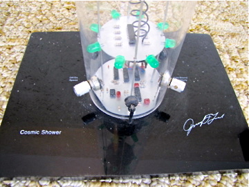 Retro Sharper Image Artist Signed Cosmic Shower & Halogen Floor Lamp Glass Shade